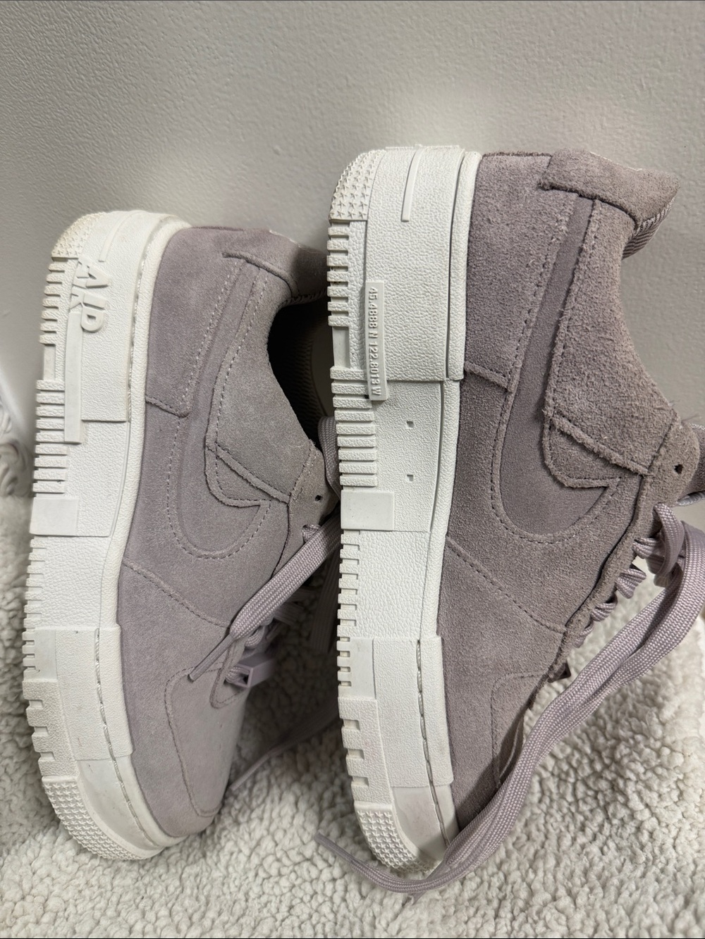 Champion Women's Suede Sneakers in Light Lavender and White